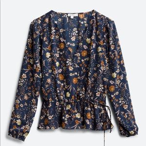 Floral Wrap Blouse